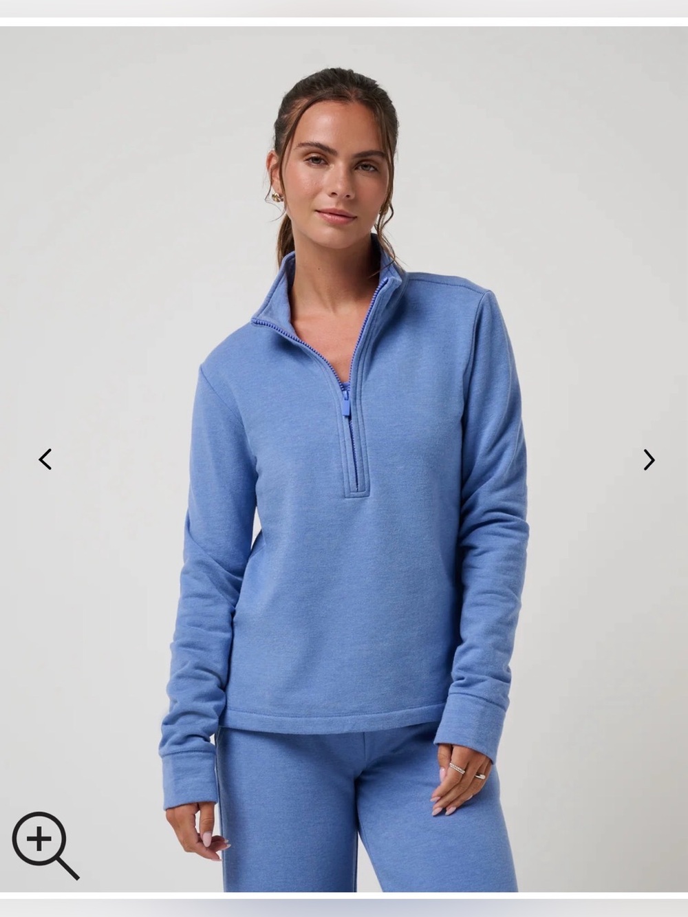 Travis Mathew Women’s Cloud Fleece Half Zip Sz Small Light Blue